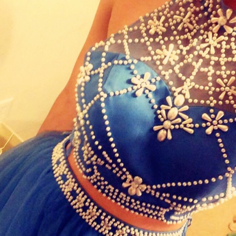 Prom dress/ special occasion dress/ ocean blue